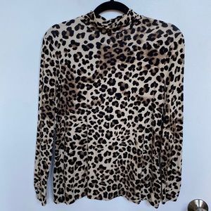 Chico’s Leopard Mock Turtle Neck Top